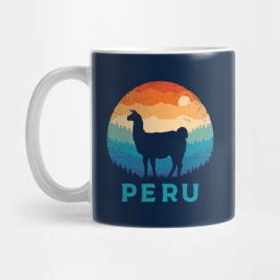 Retro Llama Peru Mug